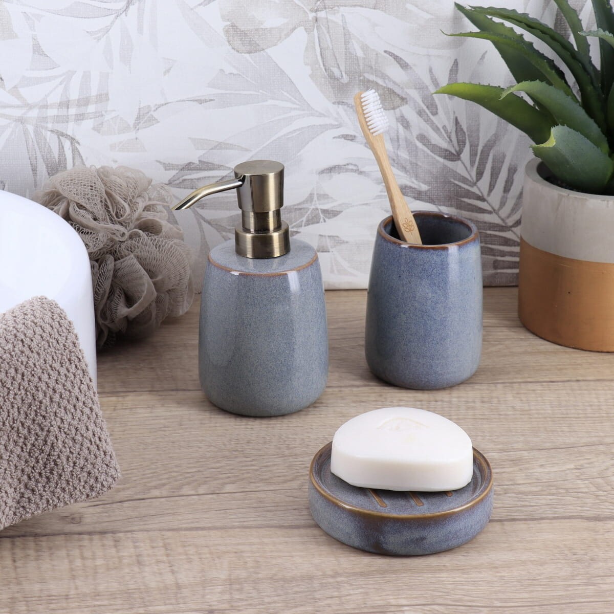 Ceramiczny kubek na szczoteczki NORDIC, Ø 7,6 cm