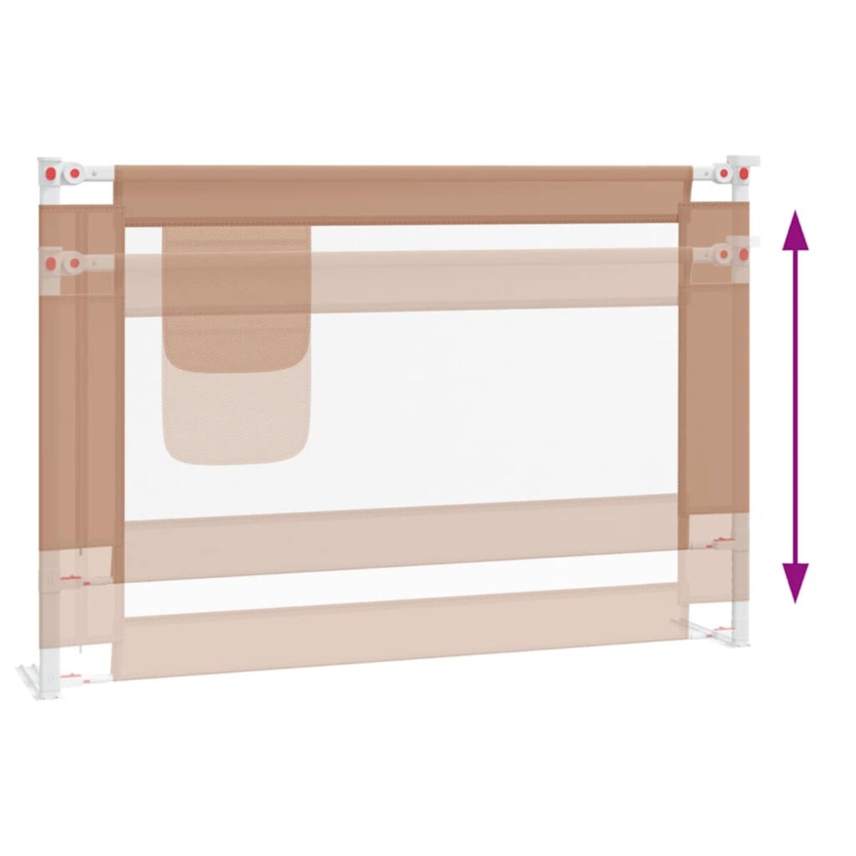 vidaXL Barierka do łóżeczka dziecięcego, taupe, 100x25 cm, tkanina