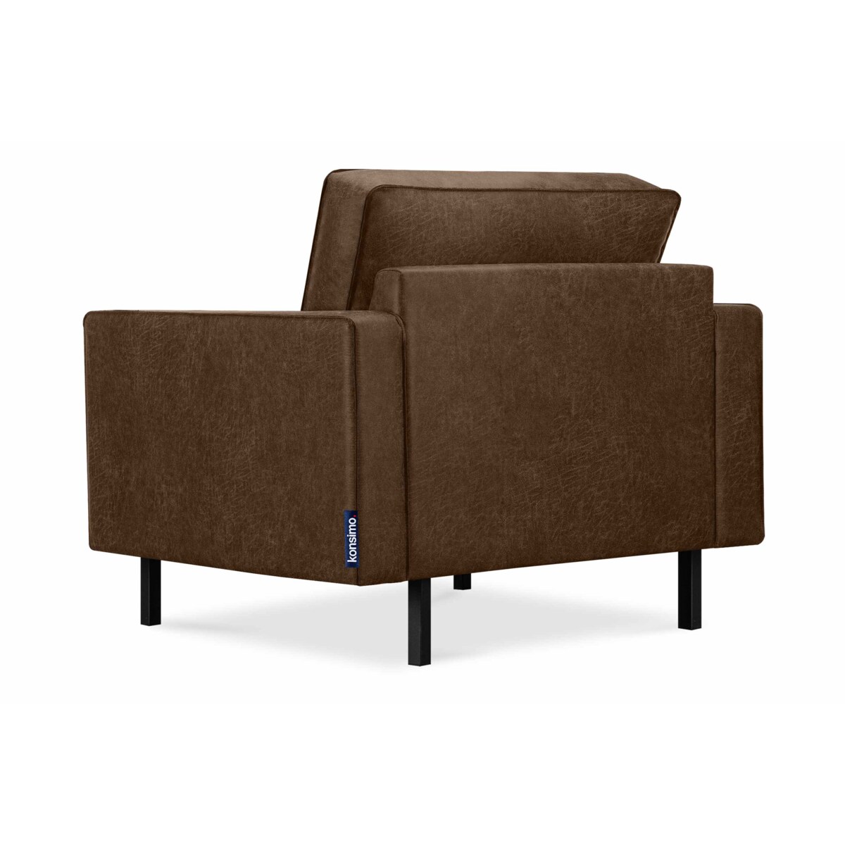 KONSIMO INVIA Fotel w stylu loftowym koloru ciemnobrązowego