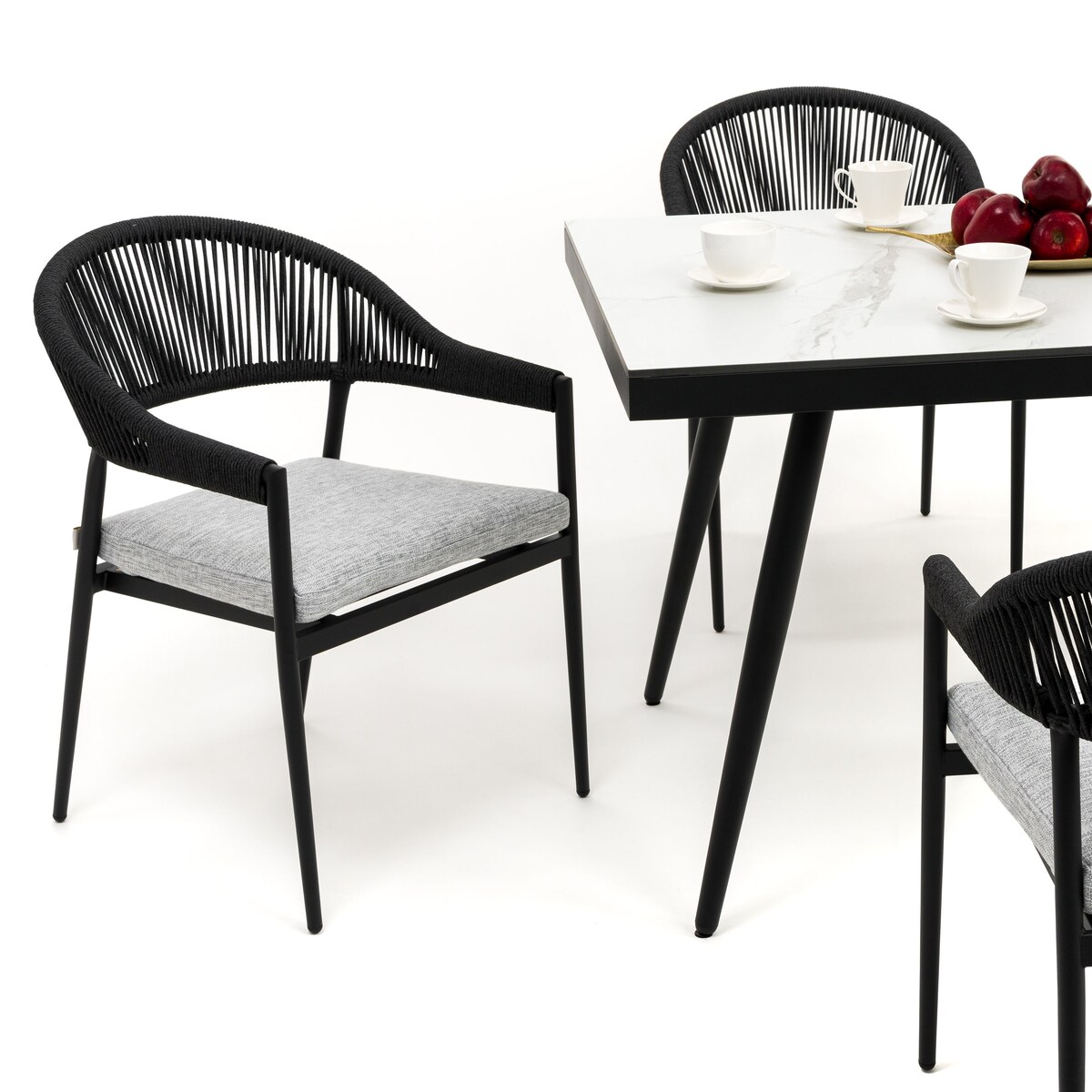 Zestaw mebli ogrodowych aluminiowe nowoczesne BELIZE biało szare