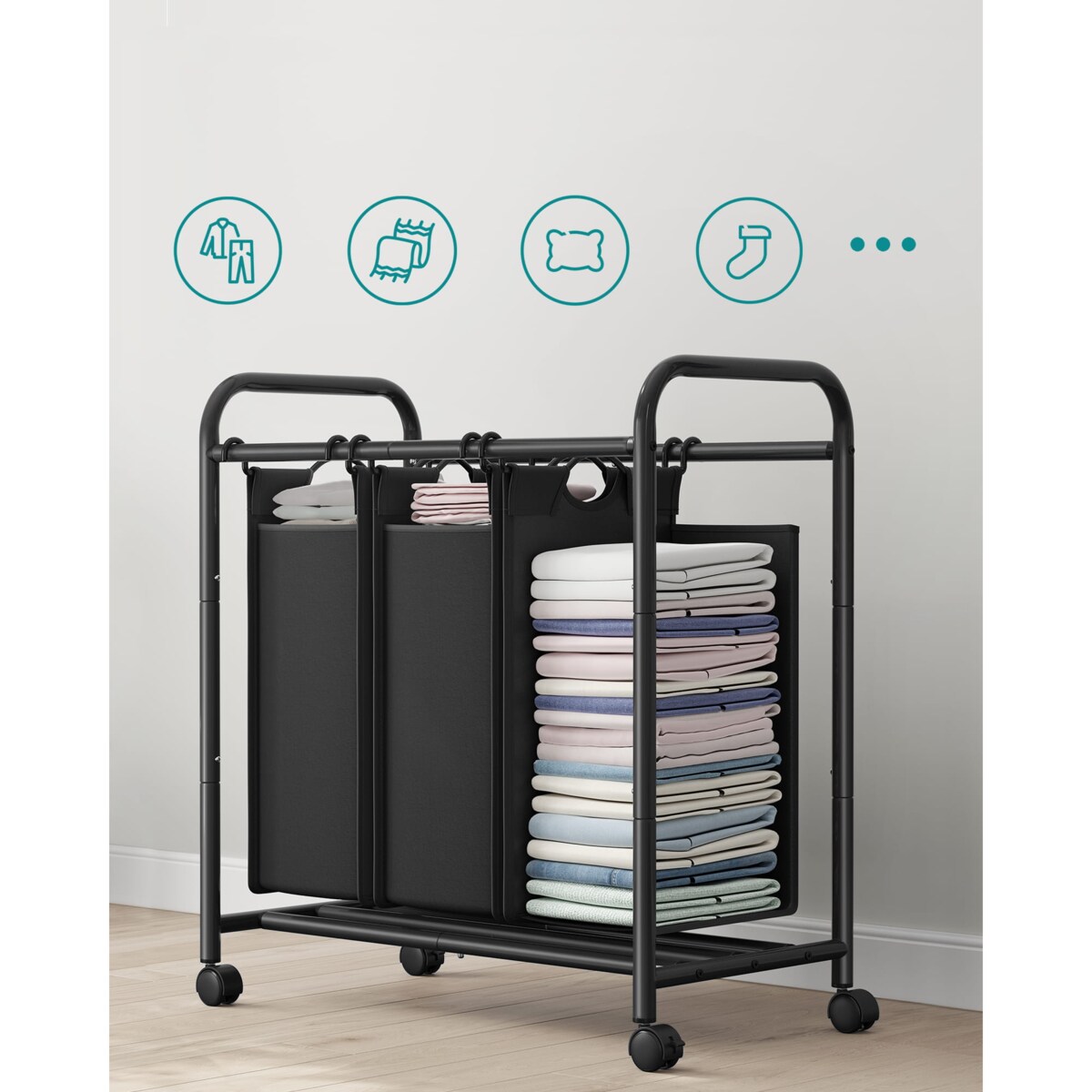 Kosz Na Pranie Ręczniki Bielizne Do Łazienki Pralni Czarny