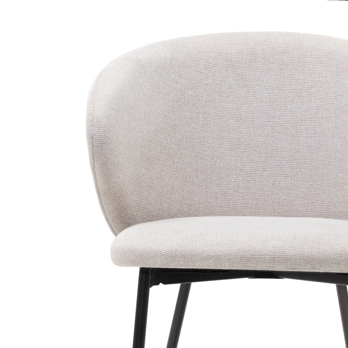Krzesło tapicerowane jasnoszare/czarne nogi