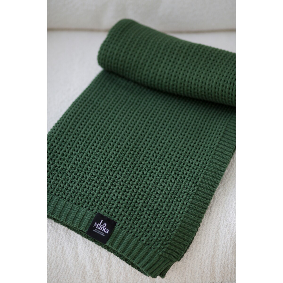 Pled boho zielony, 130 x 160 cm, La Manta