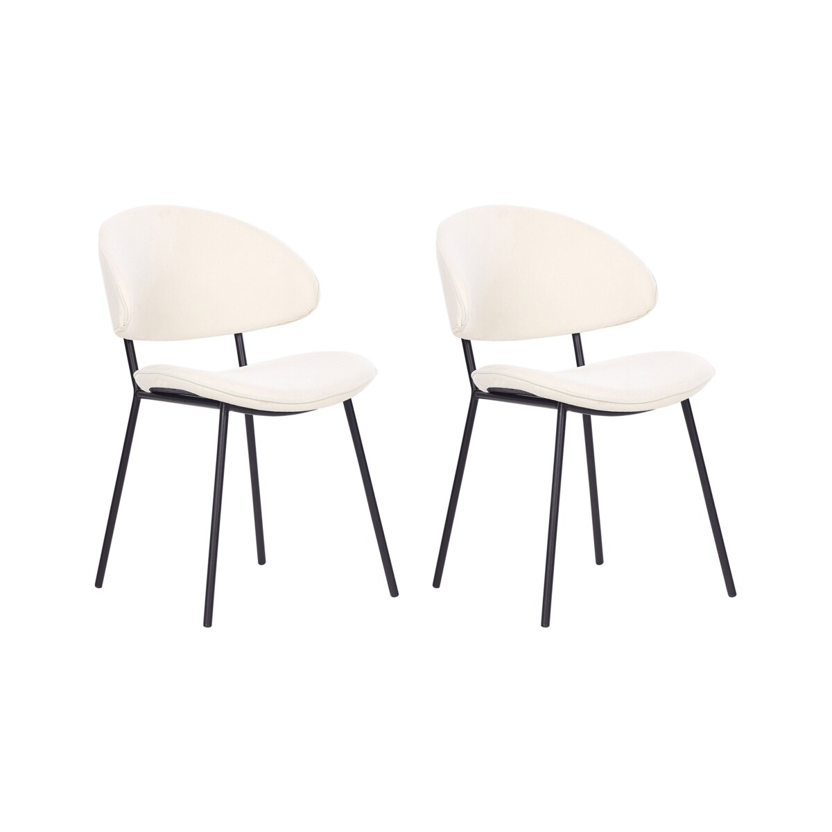 Zestaw 2 krzeseł do jadalni KIANA Kremowy