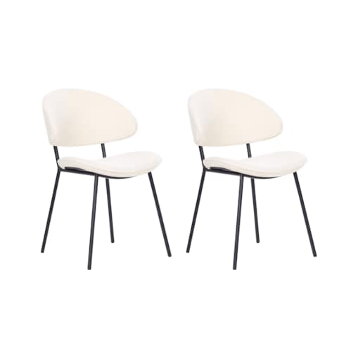 Zestaw 2 krzeseł do jadalni KIANA Kremowy