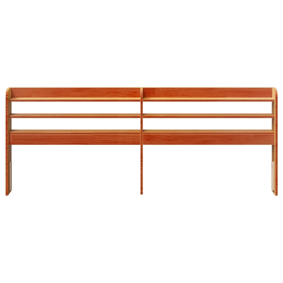 vidaXL Wezgłowie do łóżka, z półkami, woskowy brąz, 200 cm, sosnowe