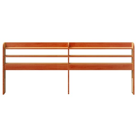 vidaXL Wezgłowie do łóżka, z półkami, woskowy brąz, 200 cm, sosnowe