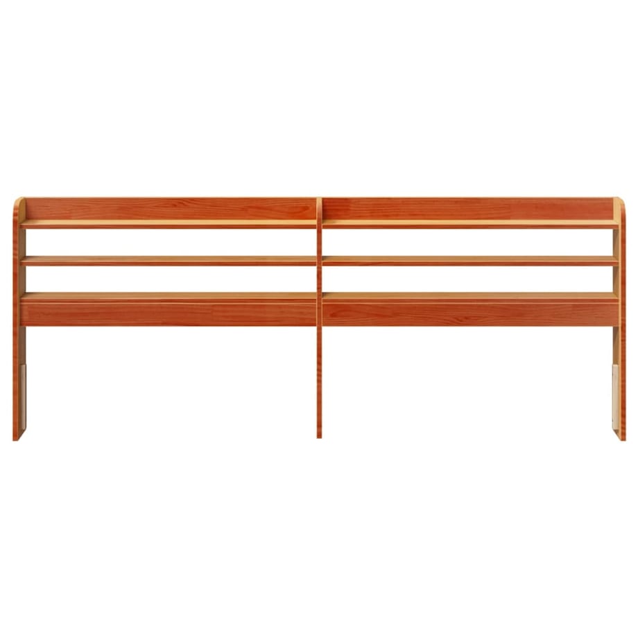 vidaXL Wezgłowie do łóżka, z półkami, woskowy brąz, 200 cm, sosnowe