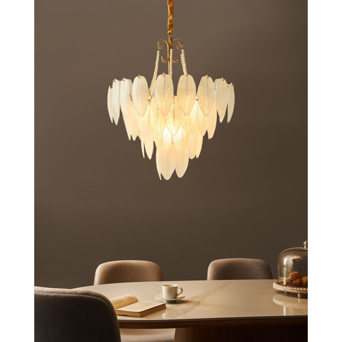 Żyrandol YAUCA Szkło Mosiężny