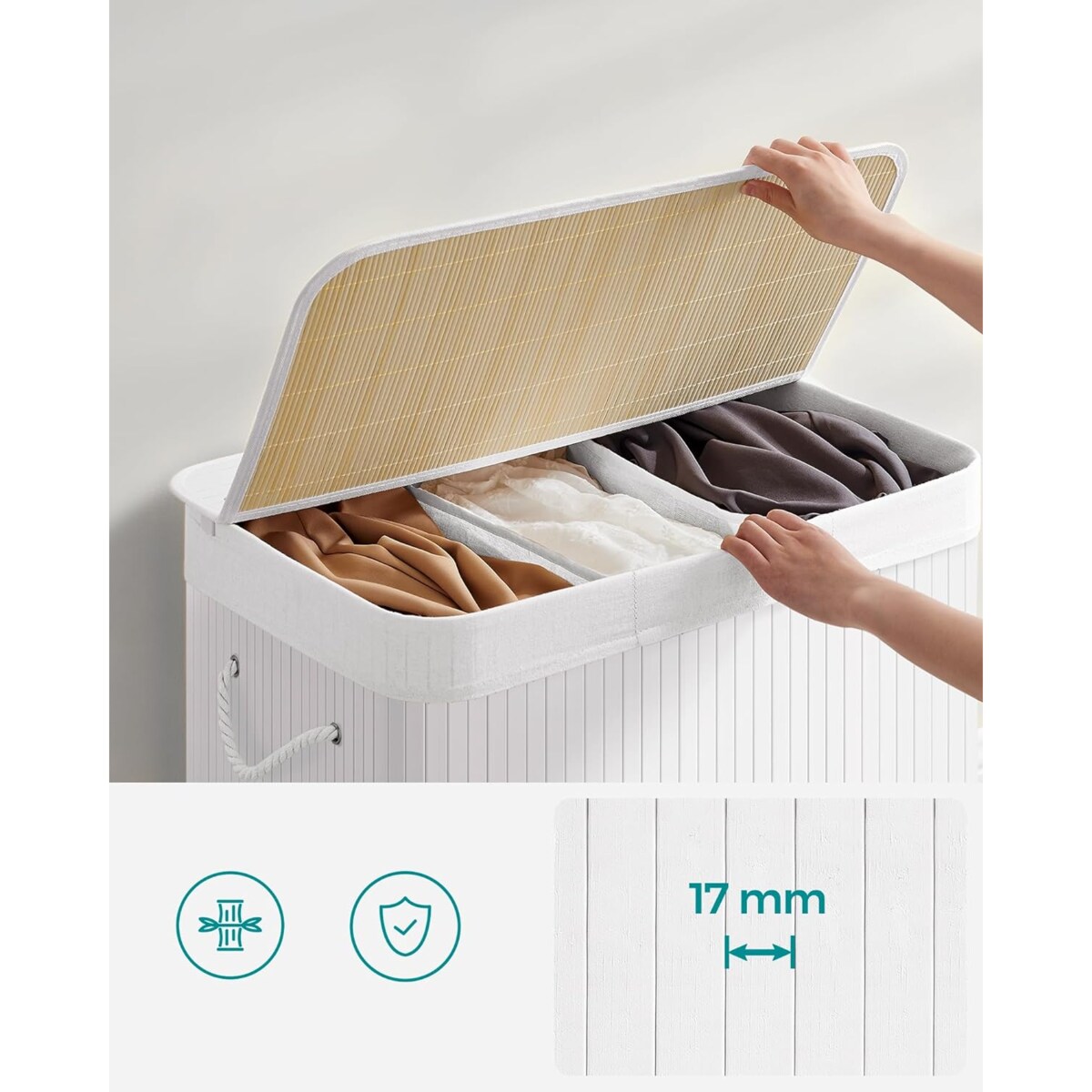 Kosz Na Pranie 60X40X61,5 Cm Biały