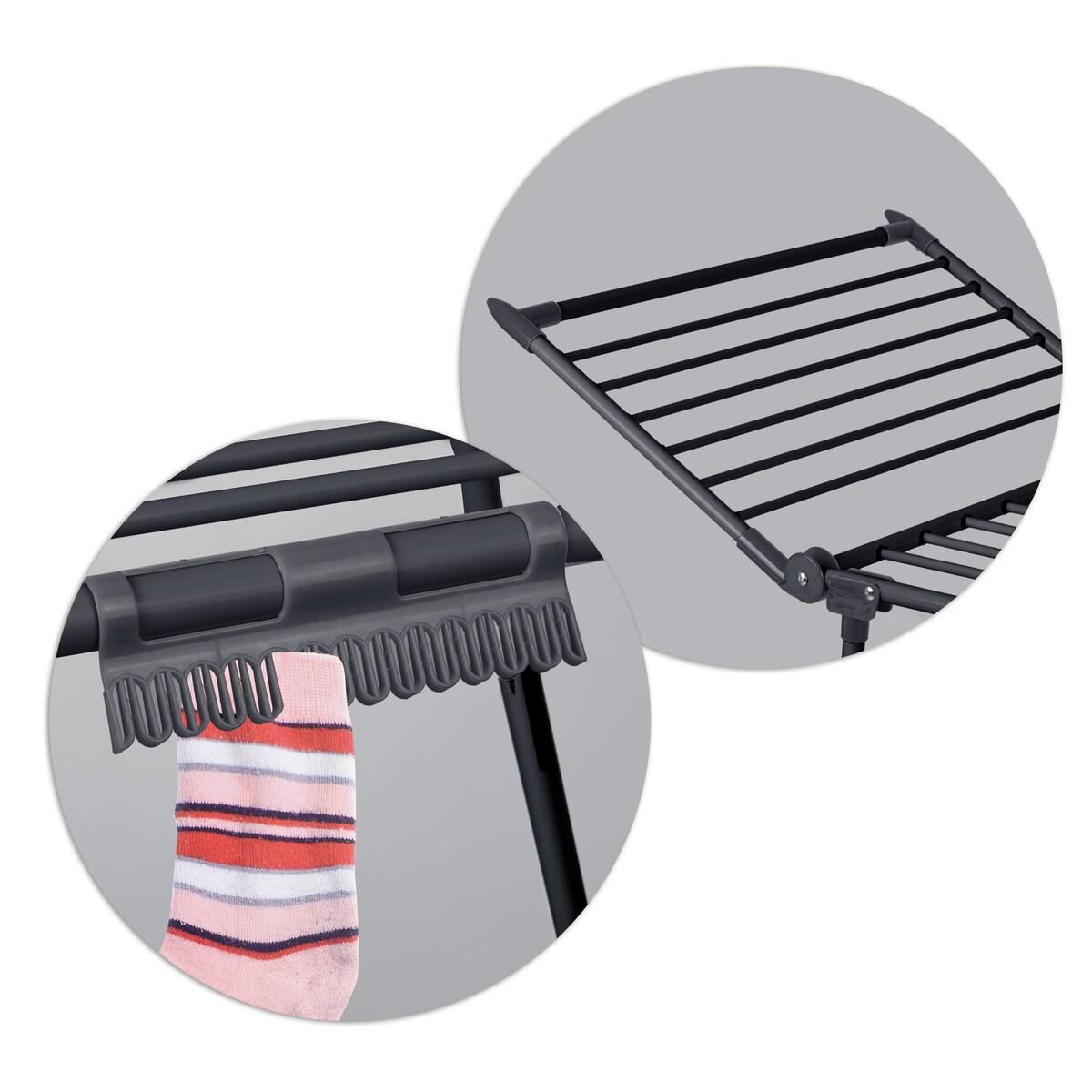 Suszarka na pranie stojąca rozkładana 22m Massido Lina czarna