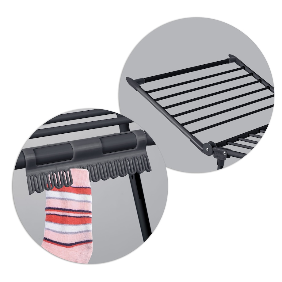 Suszarka na pranie stojąca rozkładana 22m Massido Lina czarna