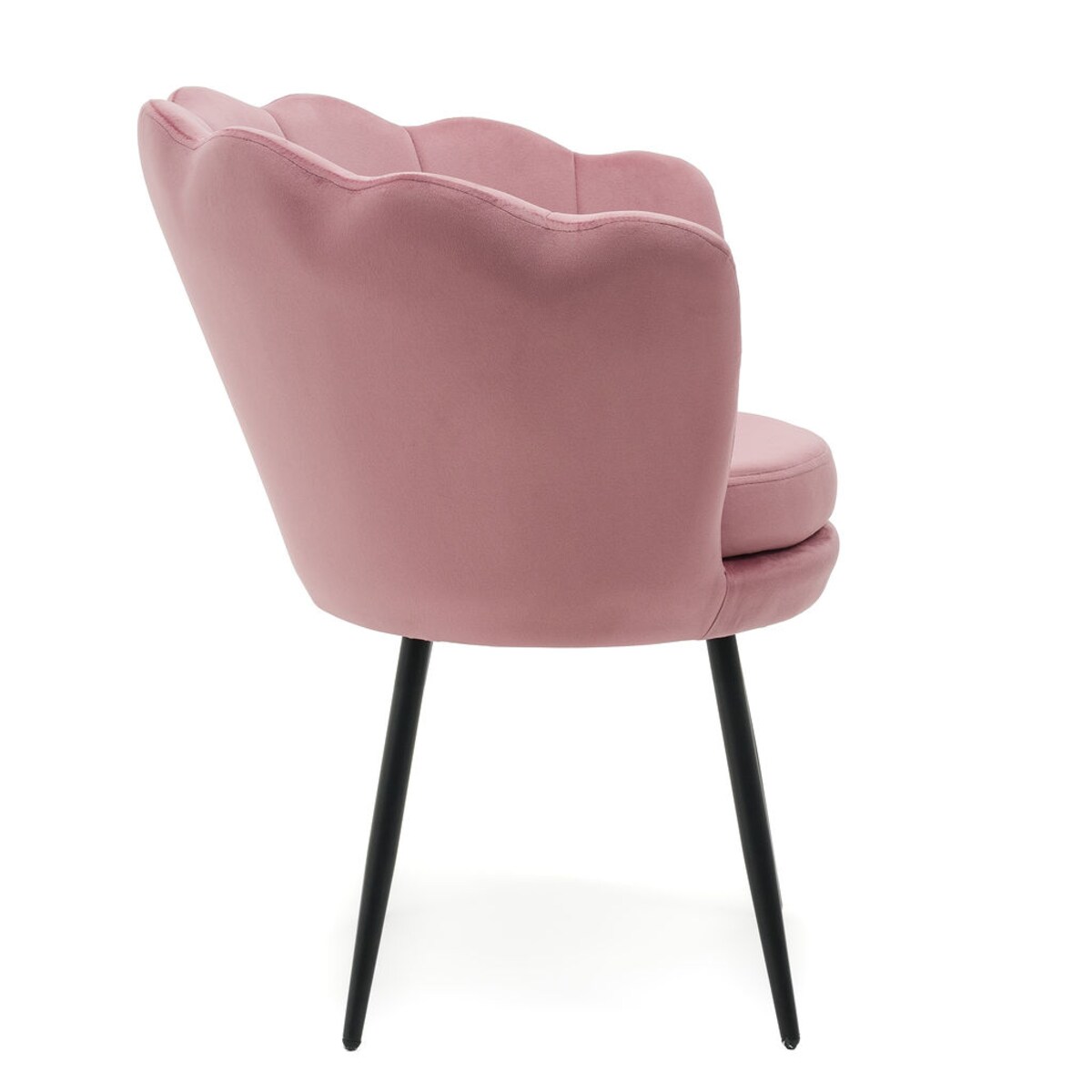 Krzesło tapicerowane różowe do salonu biura SHELL BLACK