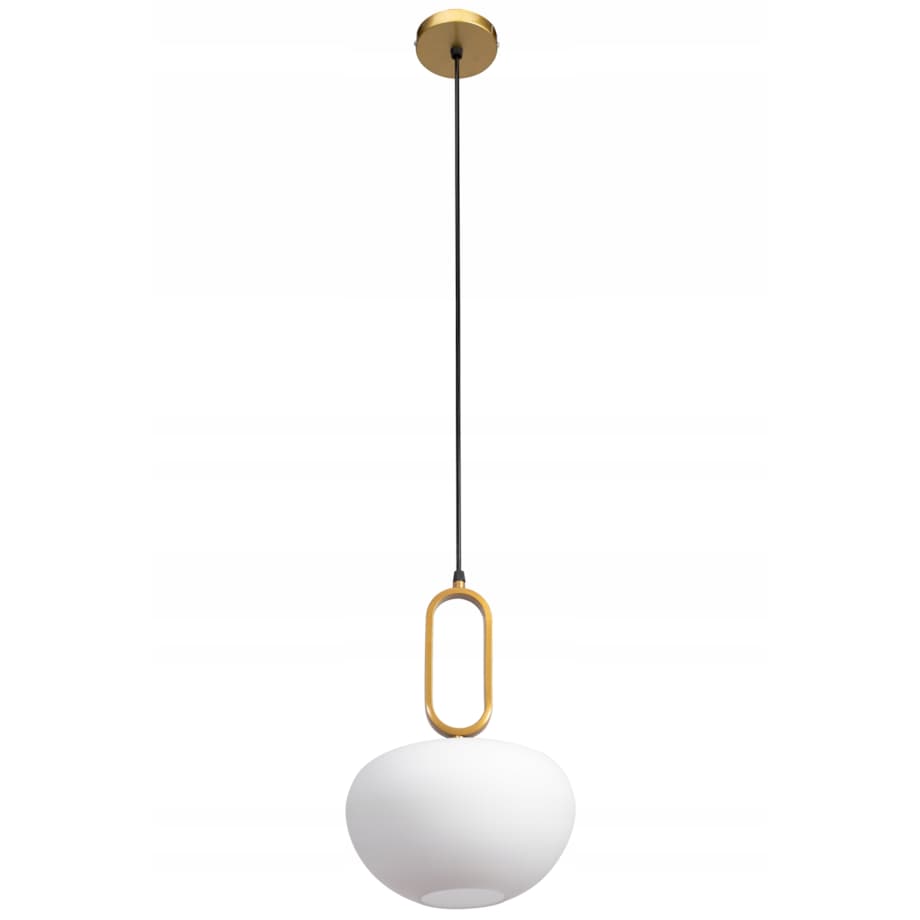 Lampa Wisząca Szklana Mleczna Złota Biała Toolight