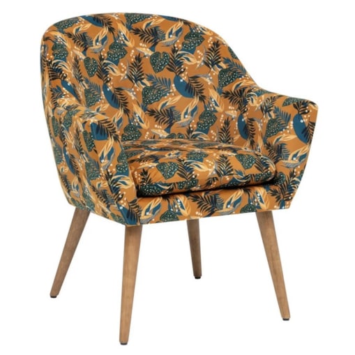 Fotel w stylu retro Lannister Ochre