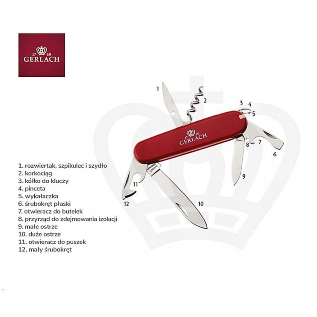 Gerlach Scyzoryk Assist 12-Funkcyjny Wielo multifunkcyjny Stalowy