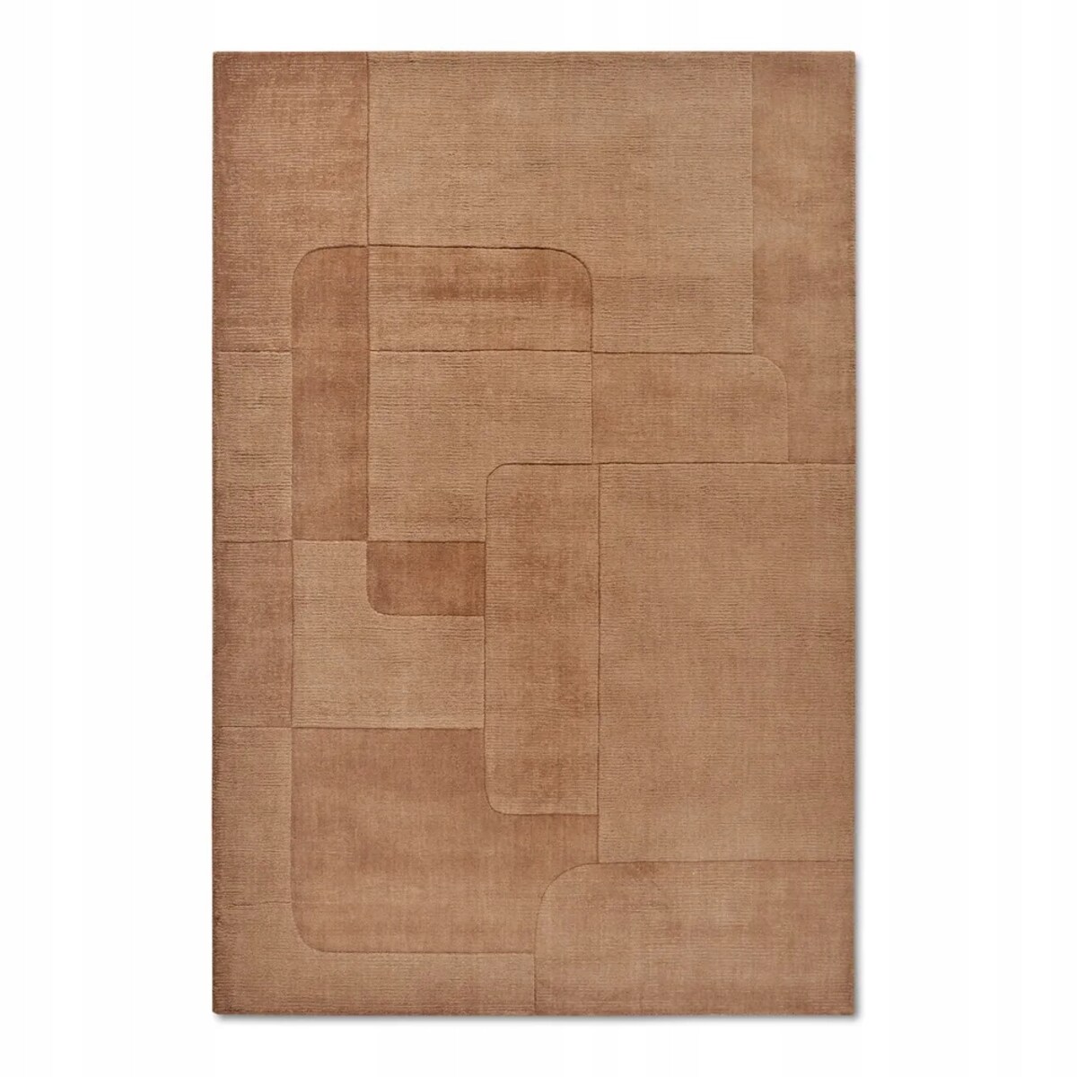 Dywan wełniany do salonu 120x170cm,beżowy tkany ręcznie z efektem 3d