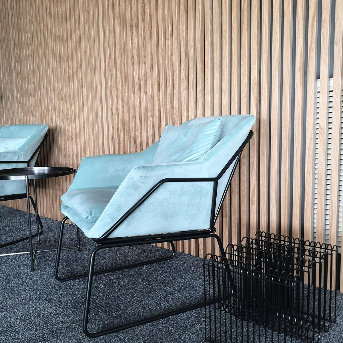 Fotel welur Fluence ST-25073-M Moos Home na stelażu metalowym miętowy