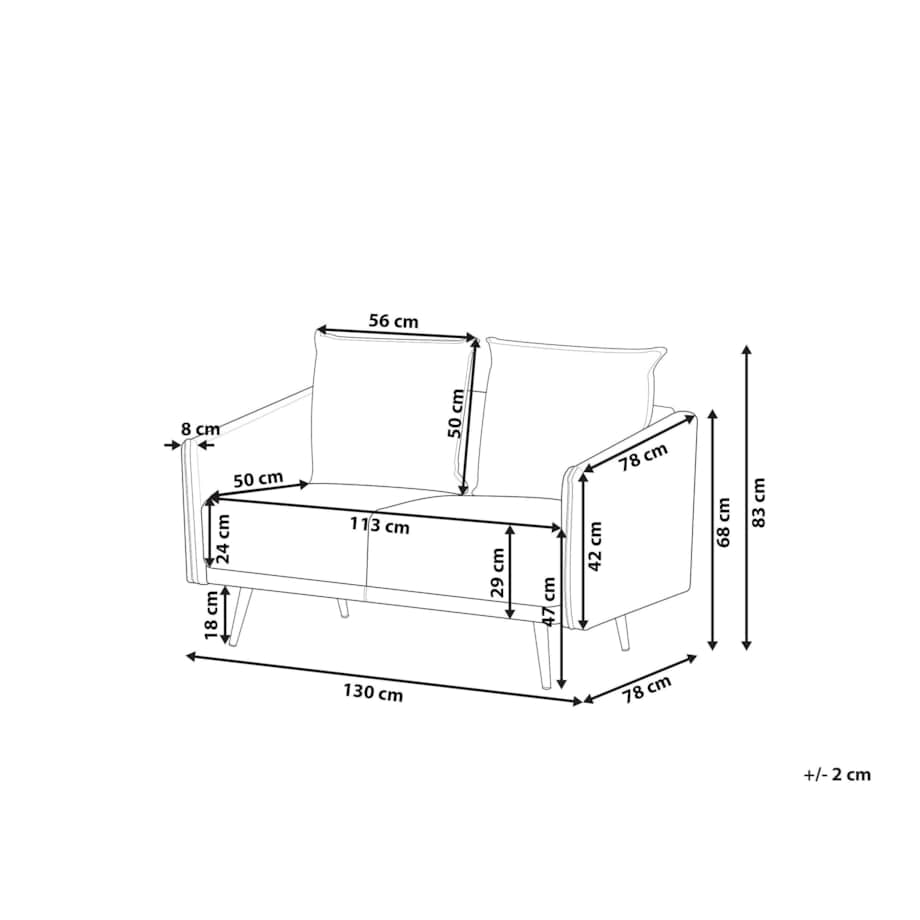 Sofa 2-osobowa beżowa MAURA
