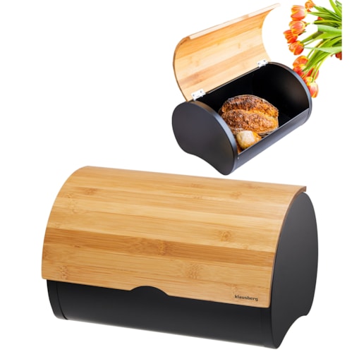 Chlebak stalowy 32cm pojemnik na chleb pieczywo KLAUSBERG