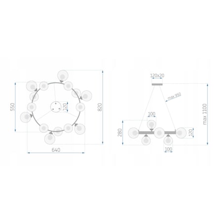 Lampa Sufitowa Wisząca Modern Loft Szklane Kule