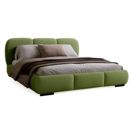 Łóżko tapicerowane 200x200 ROZA z pojemnikiem na pościel zielone