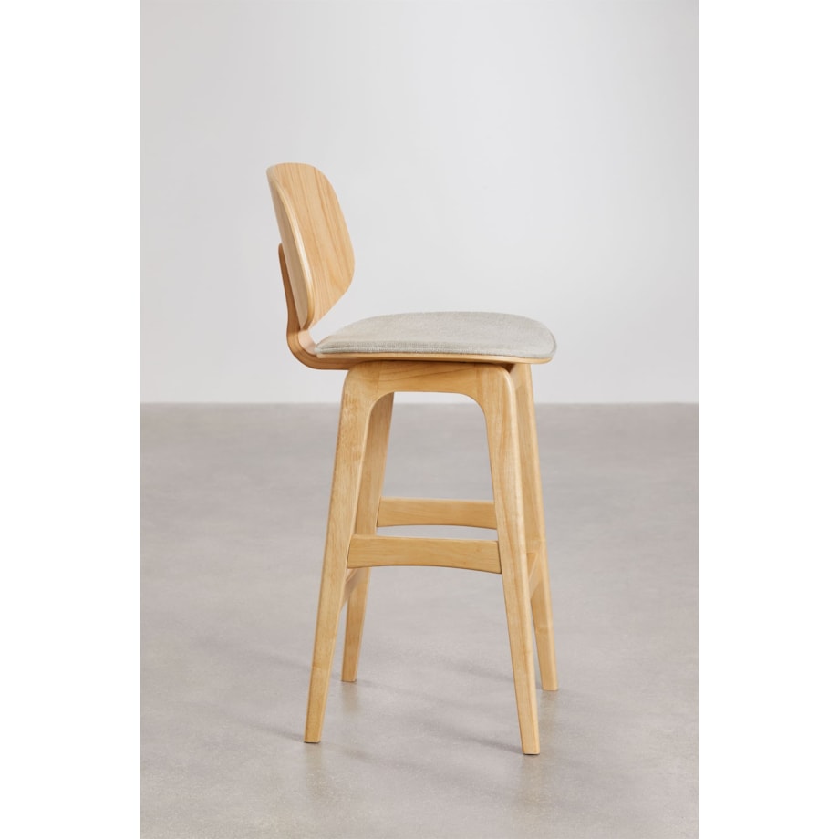 Krzesło barowe z drewna kauczukowego naturalne Canada 2 szt. 65 cm