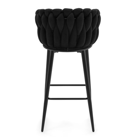 Hoker tapicerowany welurowy pleciony do salonu jadalni barowy glamour LATINA