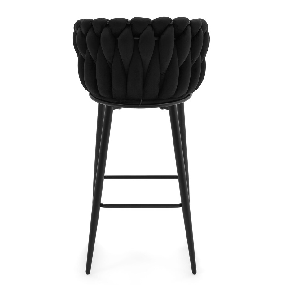 Hoker tapicerowany welurowy pleciony do salonu jadalni barowy glamour LATINA