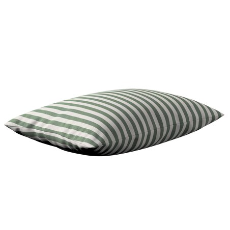 Poszewka Kinga na poduszkę prostokątną 60x40 zielono-białe pasy (1,5cm)