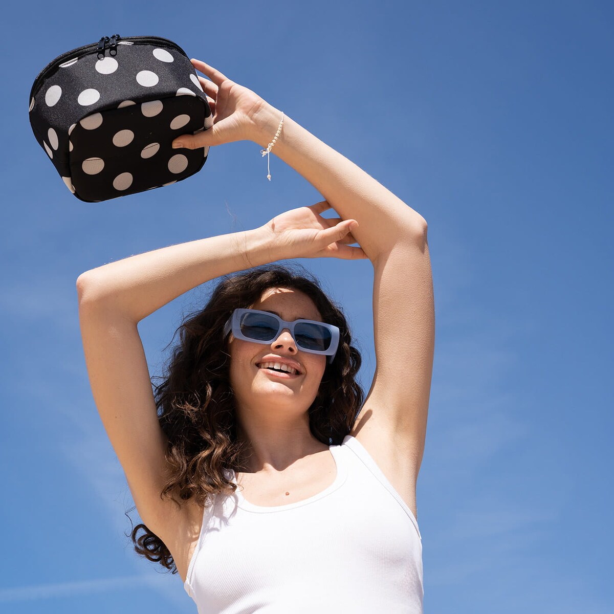 Torba COOLERBAG M POCKET, dots white