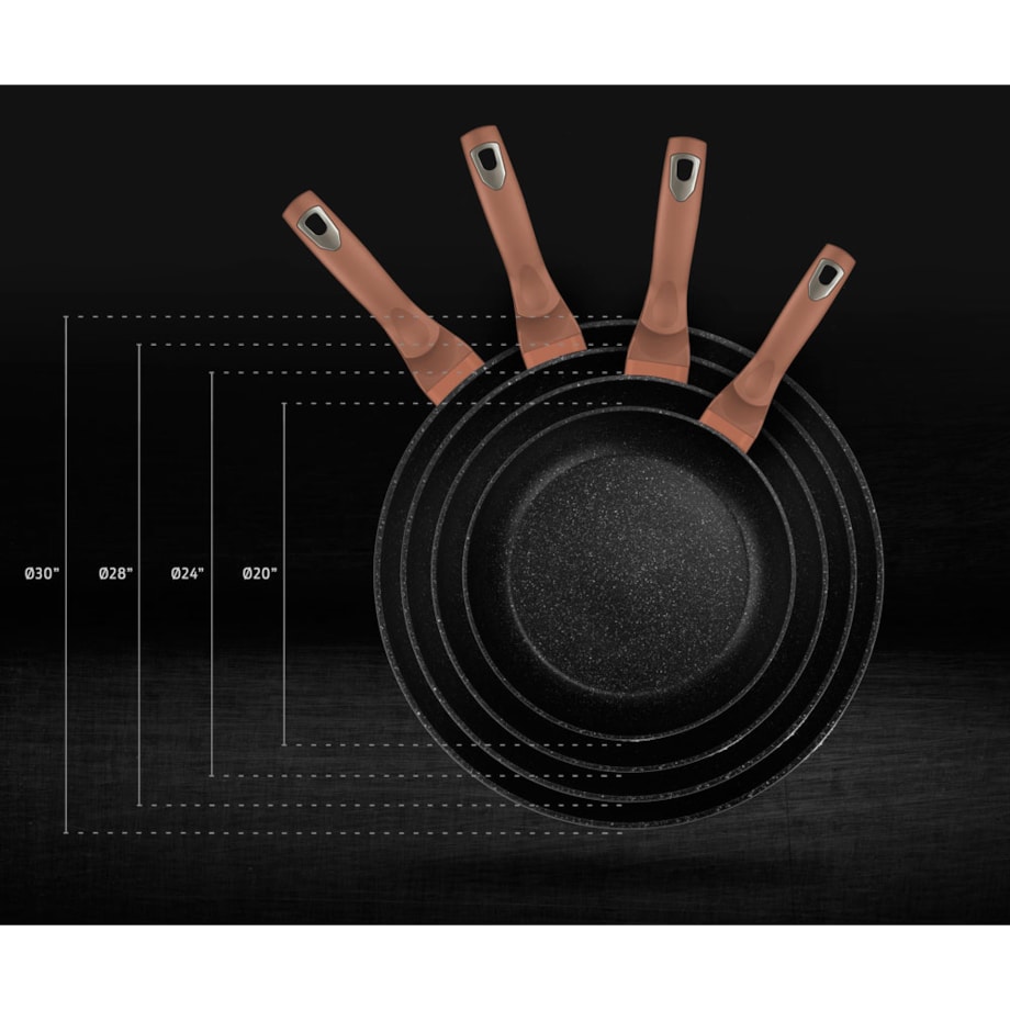 Patelnia 30 cm z powłoką marmurową Rose Gold Berlinger Haus BH-1511