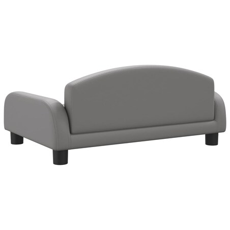 vidaXL Sofa dla dzieci, szara, 70x45x30 cm, sztuczna skóra