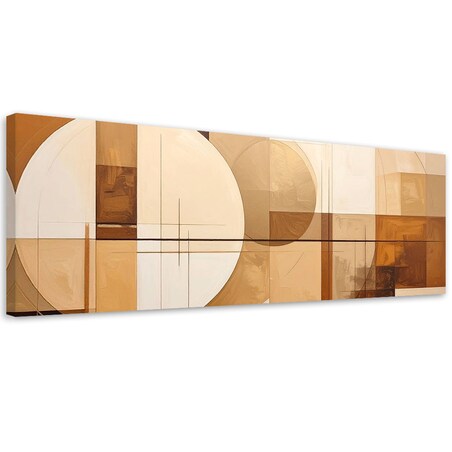 Obraz do salonu sypialni biura, Abstrakcyjne geometryczne formy w beżu