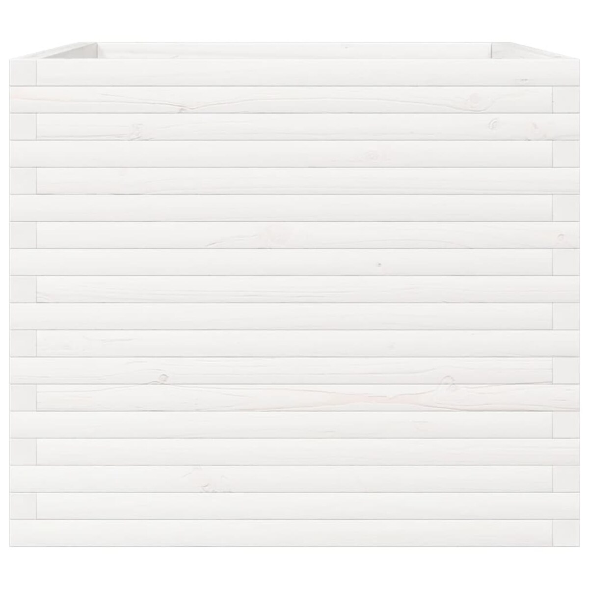 vidaXL Donica ogrodowa, biała, 80x80x68,5 cm, lite drewno sosnowe