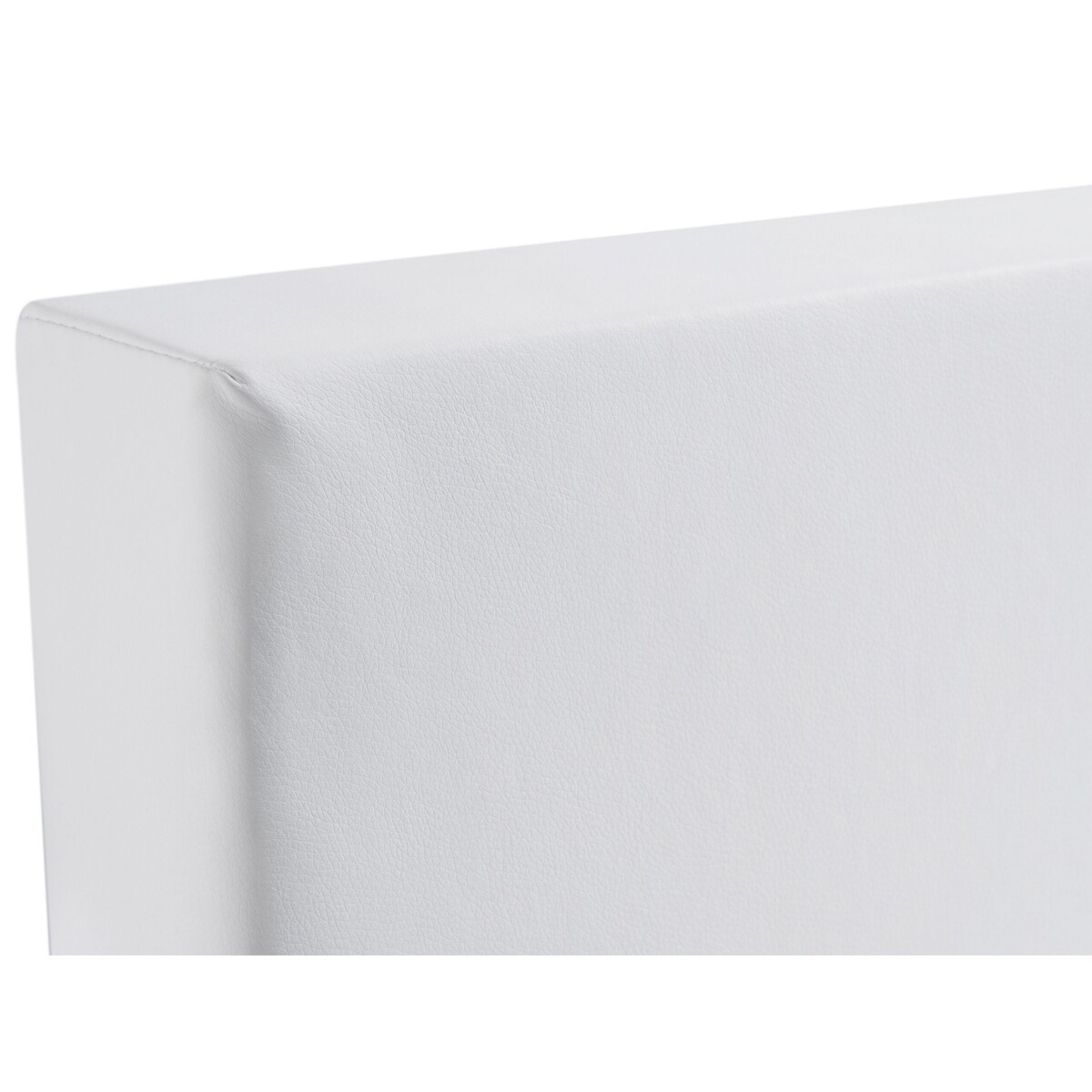 Łóżko kontynentalne ekoskóra 180 x 200 cm białe PRESIDENT