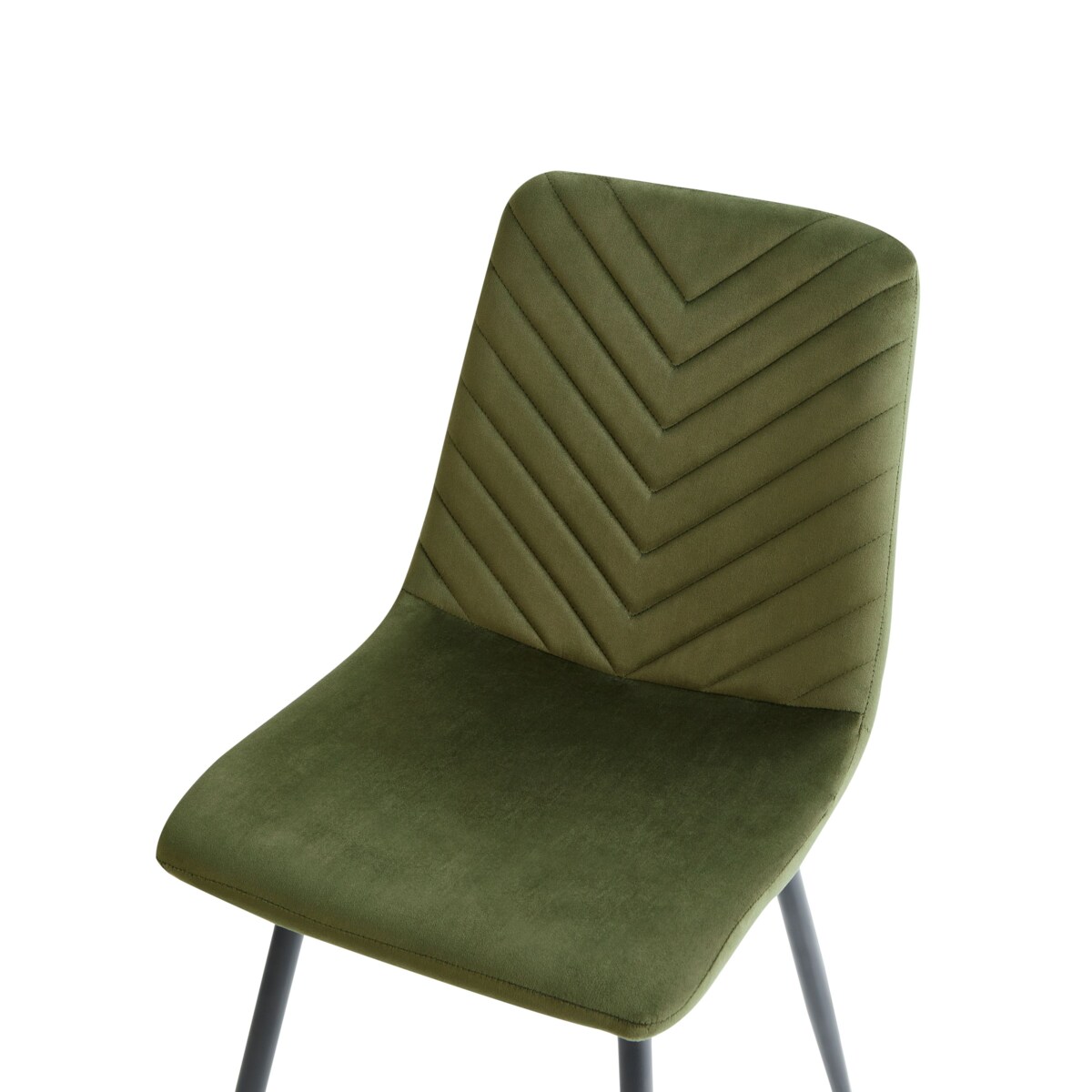 Zestaw 4 krzeseł do jadalni HAVRE Welur Oliwkowy