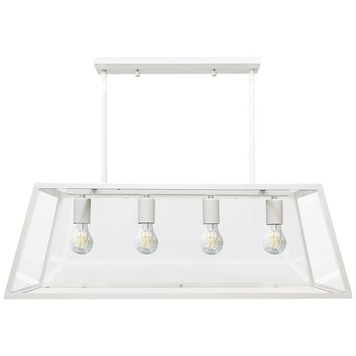 LAMPA wisząca FINLAND 307163 Polux loftowa OPRAWA zwis klatka retro biała przezroczysta
