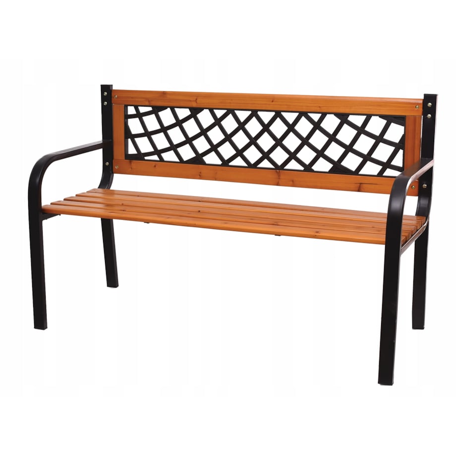 Ławka Ogrodowa Parkowa Drewniana Metalowa Ławeczka