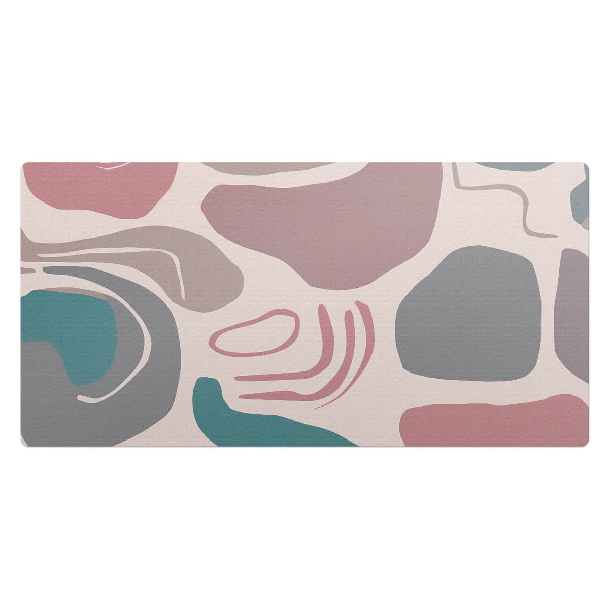 Różowa mata na biurko Abstrakcyjne kształty, 90x45 cm