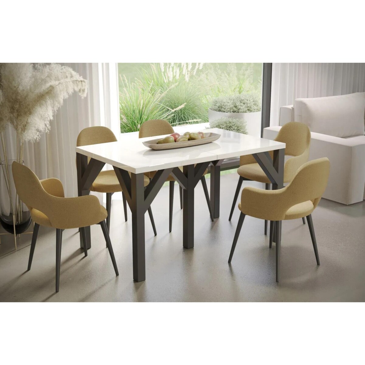 Stół rozkładany DUNAJ 130(405)x90 biały połysk