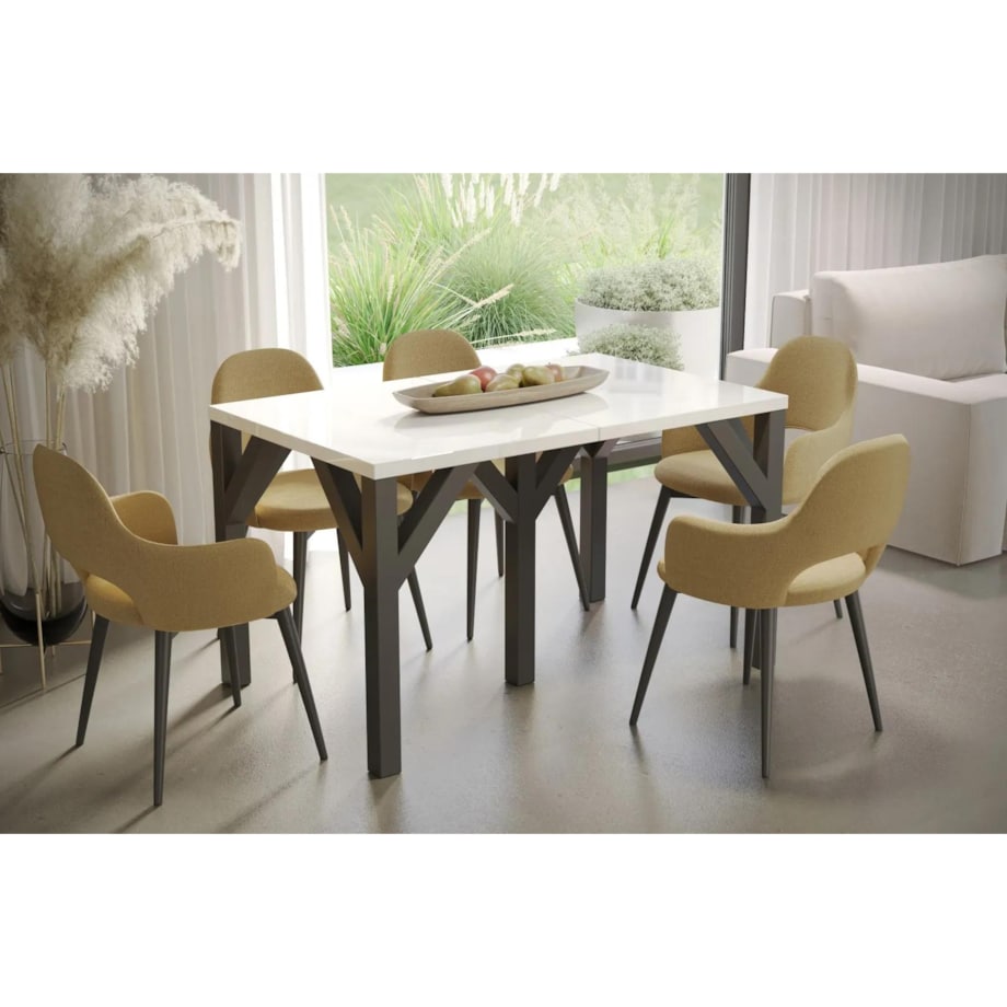 Stół rozkładany DUNAJ 130(405)x90 biały połysk