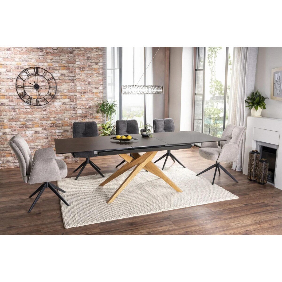 Stół rozkładany LORETO CERAMIC 180(230)x90 brązowy mat/dąb