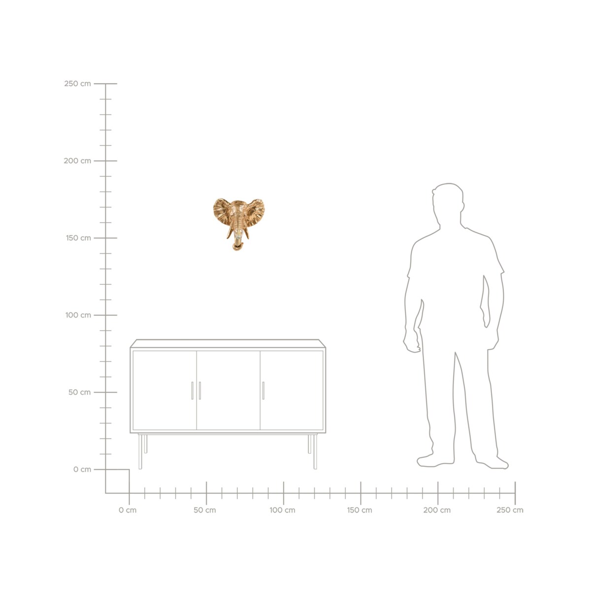 Lampa ścienna Słoń ELEPHANTI Złoty