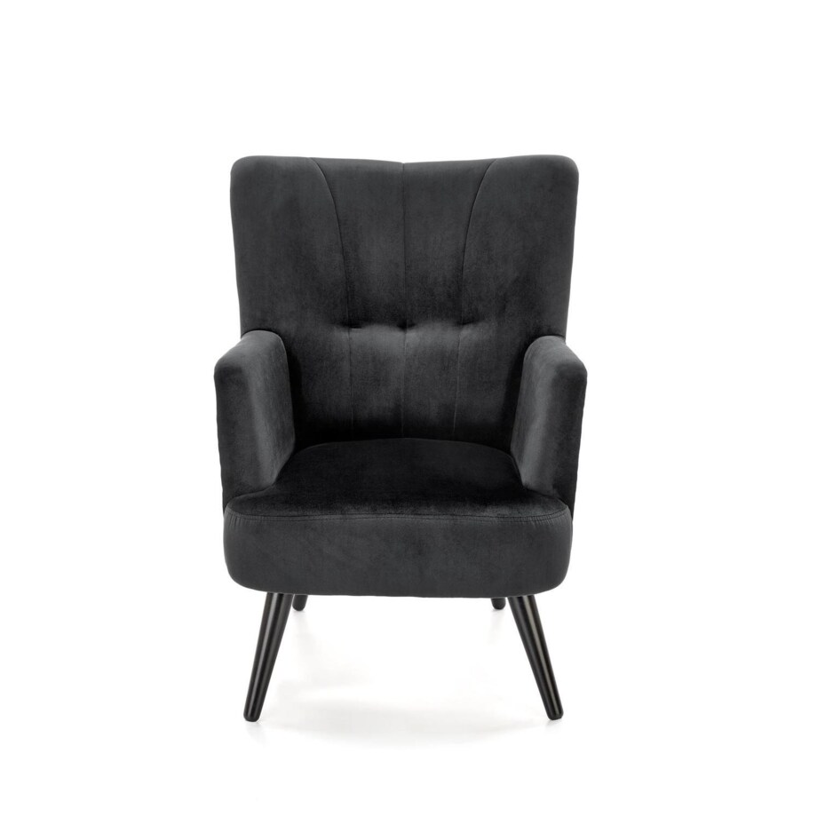 FOTEL WYPOCZYNKOWY Gredos czarny Z WZOREM PTAKA