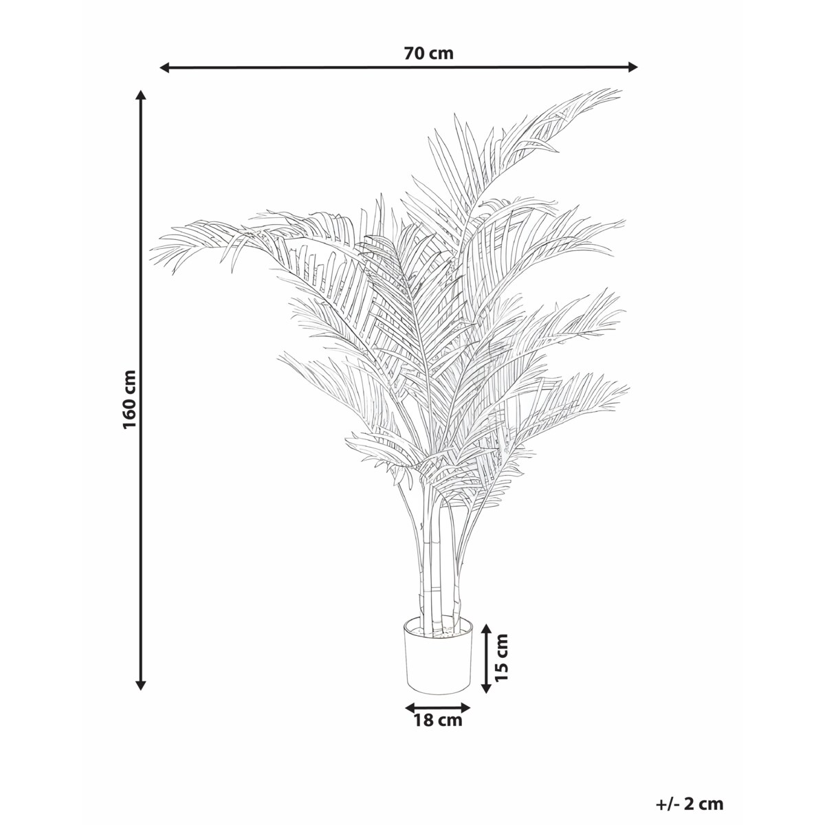 Sztuczna roślina ARECA PALM 160 cm Złoty