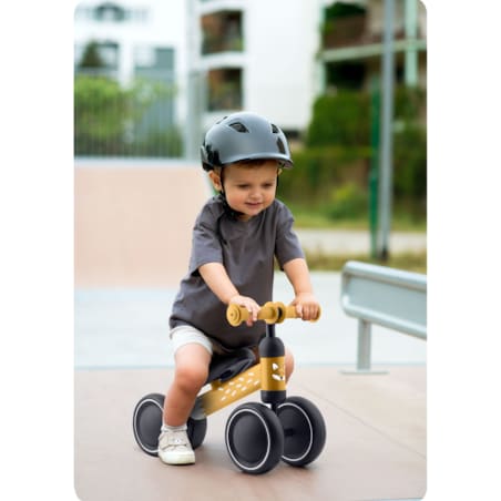 Rowerek biegowy trójkołowy jeździk dla dzieci lekki Ricokids żółto-czarny