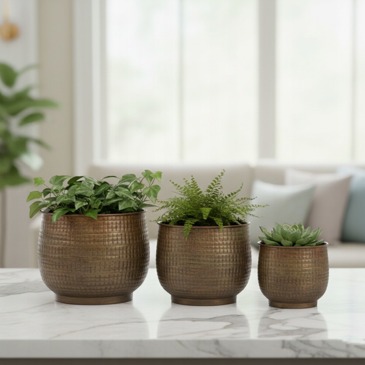 DONICZKA ZŁOTA 20cm METALOWA LOFT RETRO 3 szt BALKONOWA DO DOMU OSŁONKA