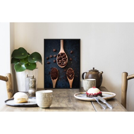 Poster Story, Plakat, Obraz - Kawa Ziarnista I Mielona, wymiary 21 x 30 cm