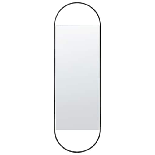 Metalowe lustro ścienne 40 x 120 cm czarne VALLERY